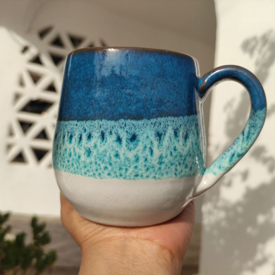 Ocean Handmade Pottery Mug – 400 ml- Customization Options