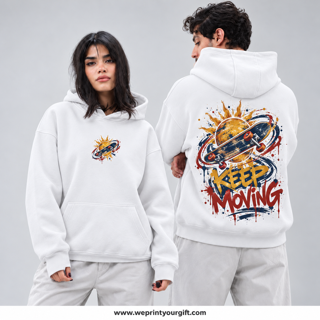 Unisex "Keep Moving" Hoodie - Premium Melton Cotton