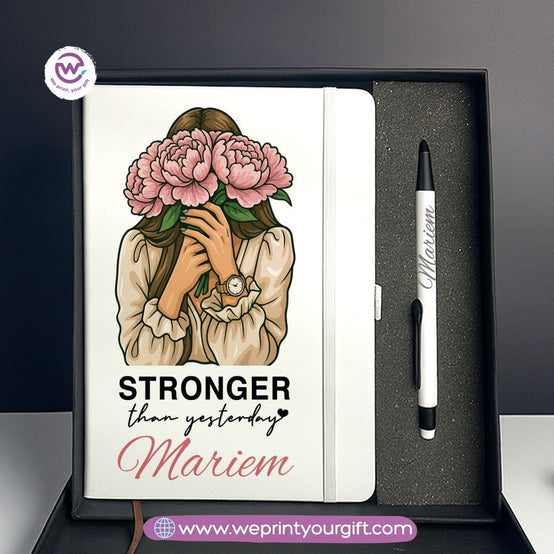 Digital Art Motivational Gift Box – Personalized Notebook & Engraved Pen