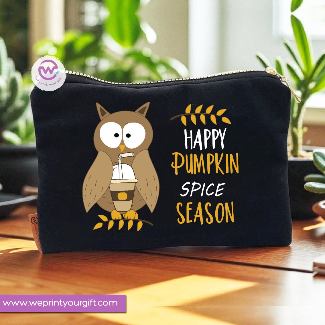 Autumn Theme Makeup Bag & Pencil Case – Cozy Cotton Pouch with Fall Designs
