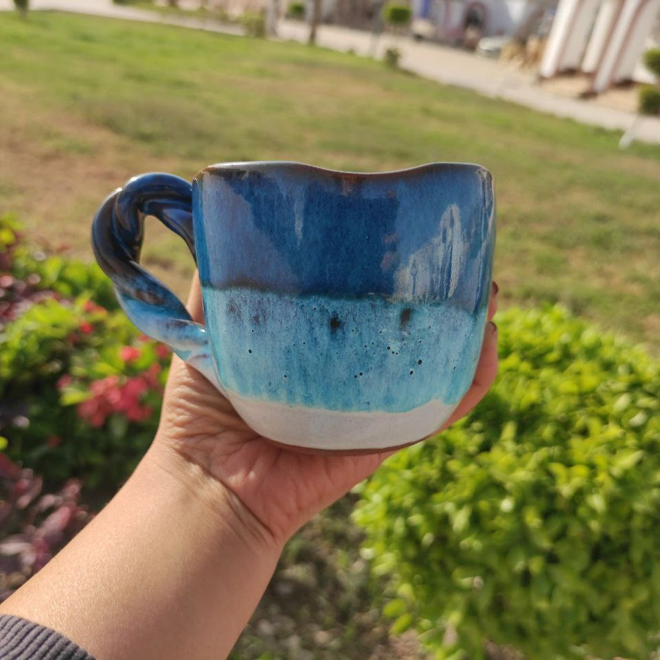 The Sea Handmade Pottery Mug – 300 ml- Customization Options