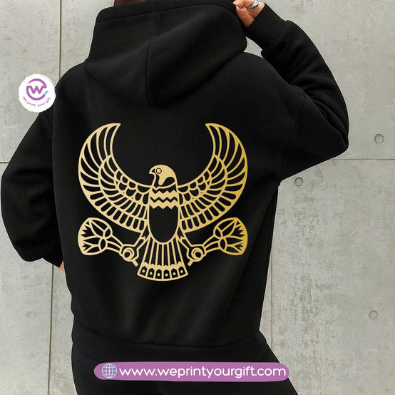 Pharaonic Gold Print Hoodie – Cotton Melton Unisex