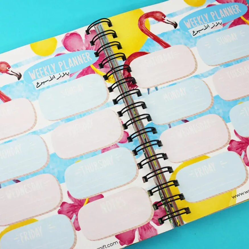 Daily Agenda-Agenda - ( 91 Papers -182 pages )-Flamingos - WE PRINT