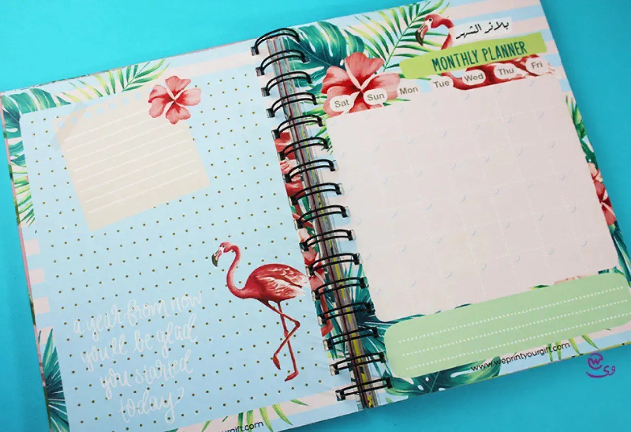 Daily Agenda-Agenda - ( 91 Papers -182 pages )-Flamingos - WE PRINT