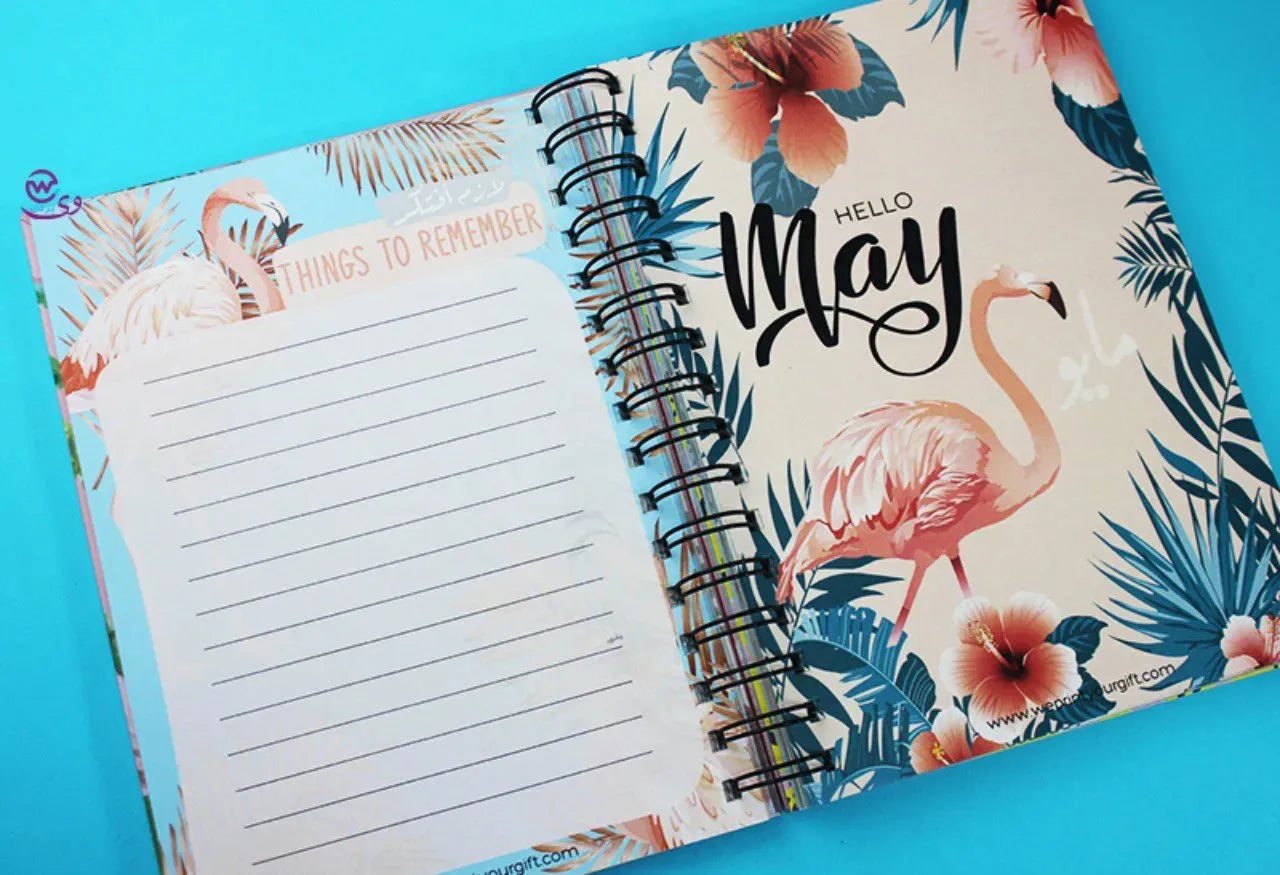 Daily Agenda-Agenda - ( 91 Papers -182 pages )-Flamingos - WE PRINT