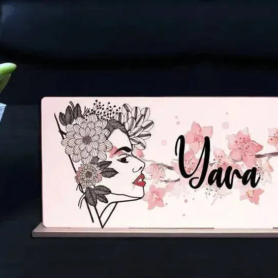 Desk Wooden Sign -Names-E - WE PRINT