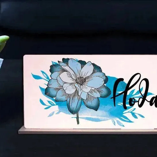 Desk Wooden Sign -Names-E - WE PRINT