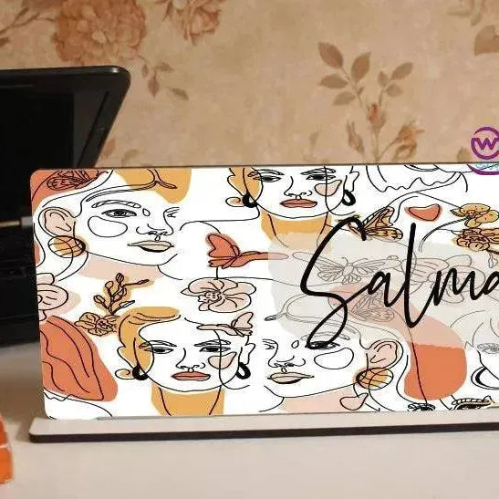 Desk Wooden Sign -Names-F - WE PRINT