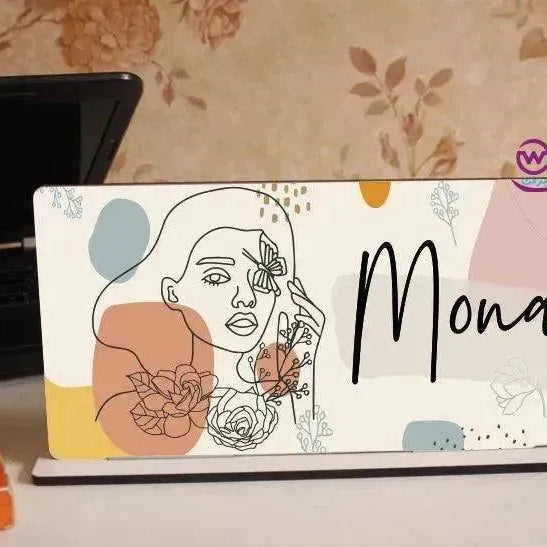 Desk Wooden Sign -Names-F - WE PRINT