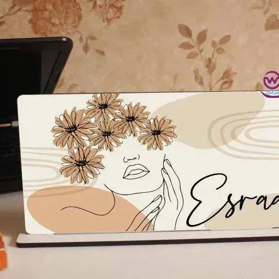 Desk Wooden Sign -Names-F - WE PRINT