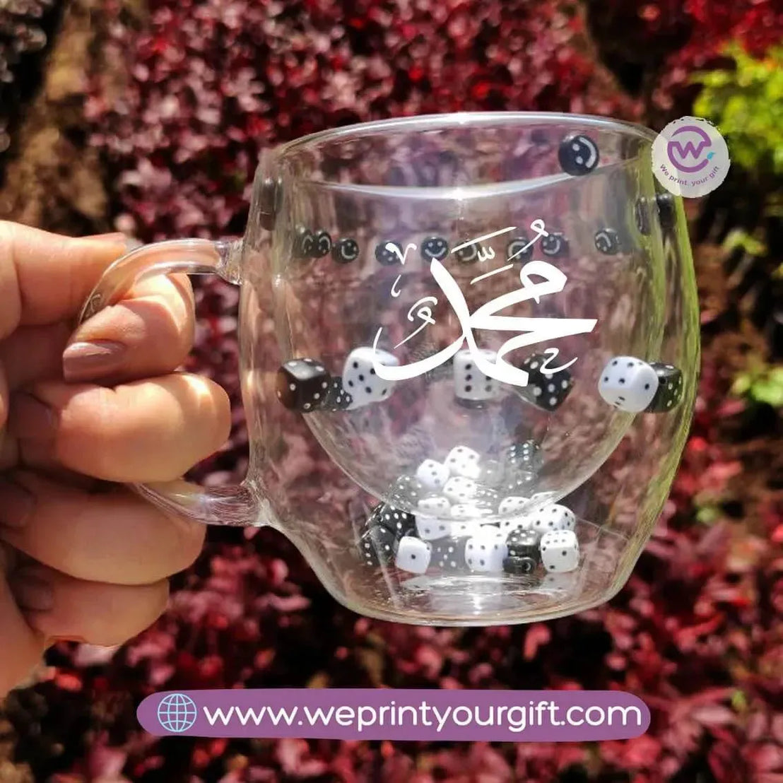 Double wall coffee cups- Dice- Arabic Names - WE PRINT
