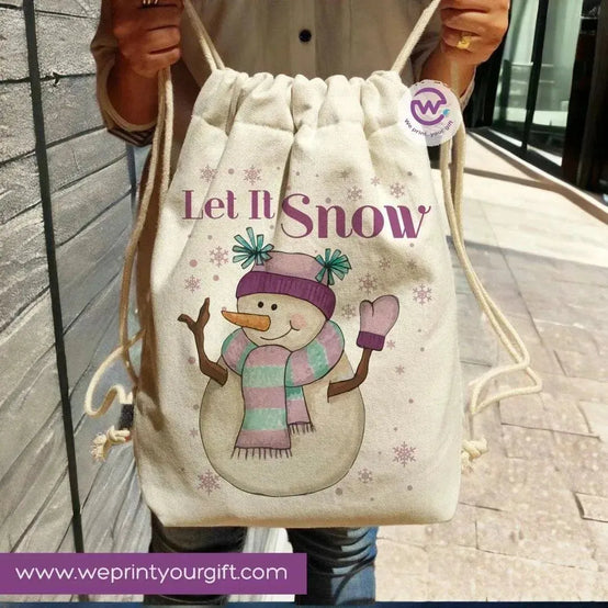 Drawstring Bag -Christmas-A - WE PRINT