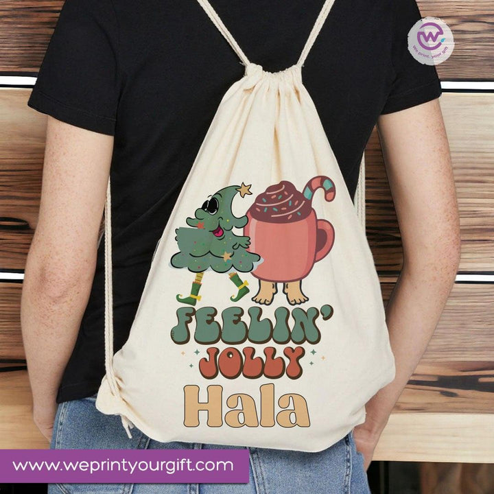 Drawstring Bag - Merry Christmas - weprint.yourgift