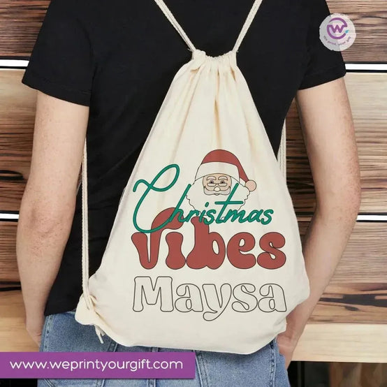Drawstring Bag - Merry Christmas - WE PRINT
