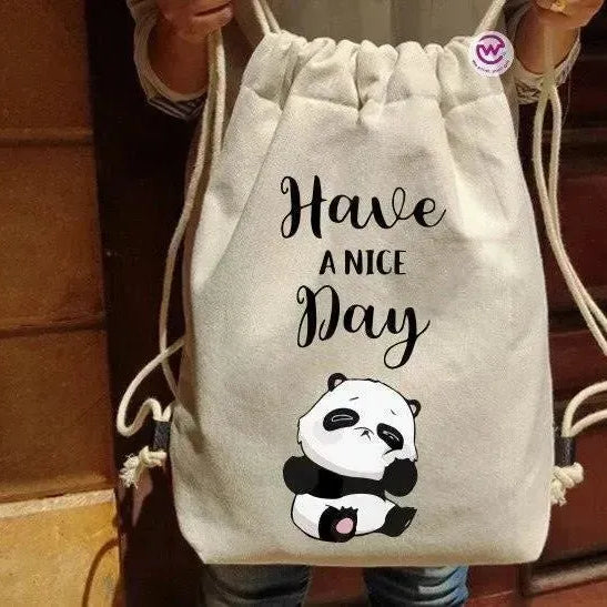 Drawstring Bag - Panda - WE PRINT