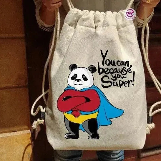 Drawstring Bag - Panda - WE PRINT