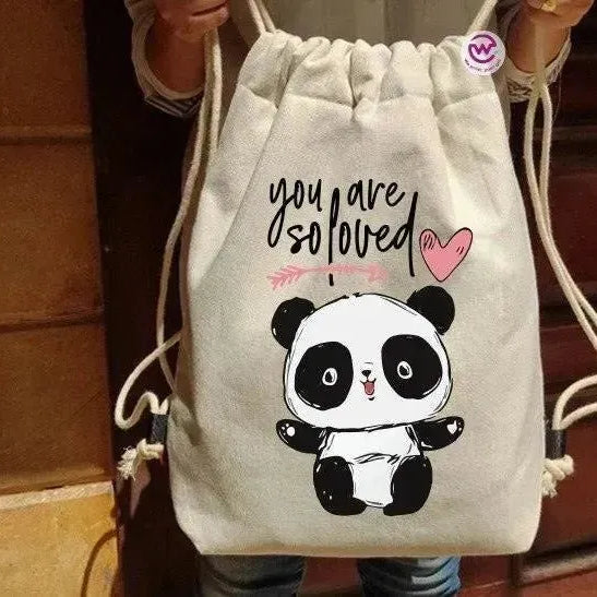 Drawstring Bag - Panda - WE PRINT