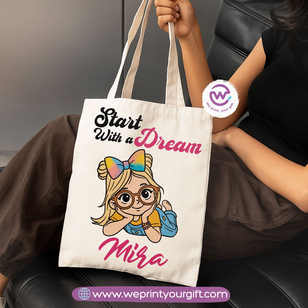 Cartoon Character Canvas Tote Bag