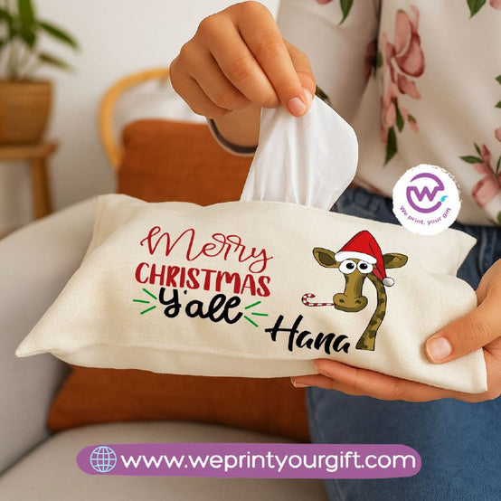 Personalized Fabric Tissue Holder – Christmas Designs