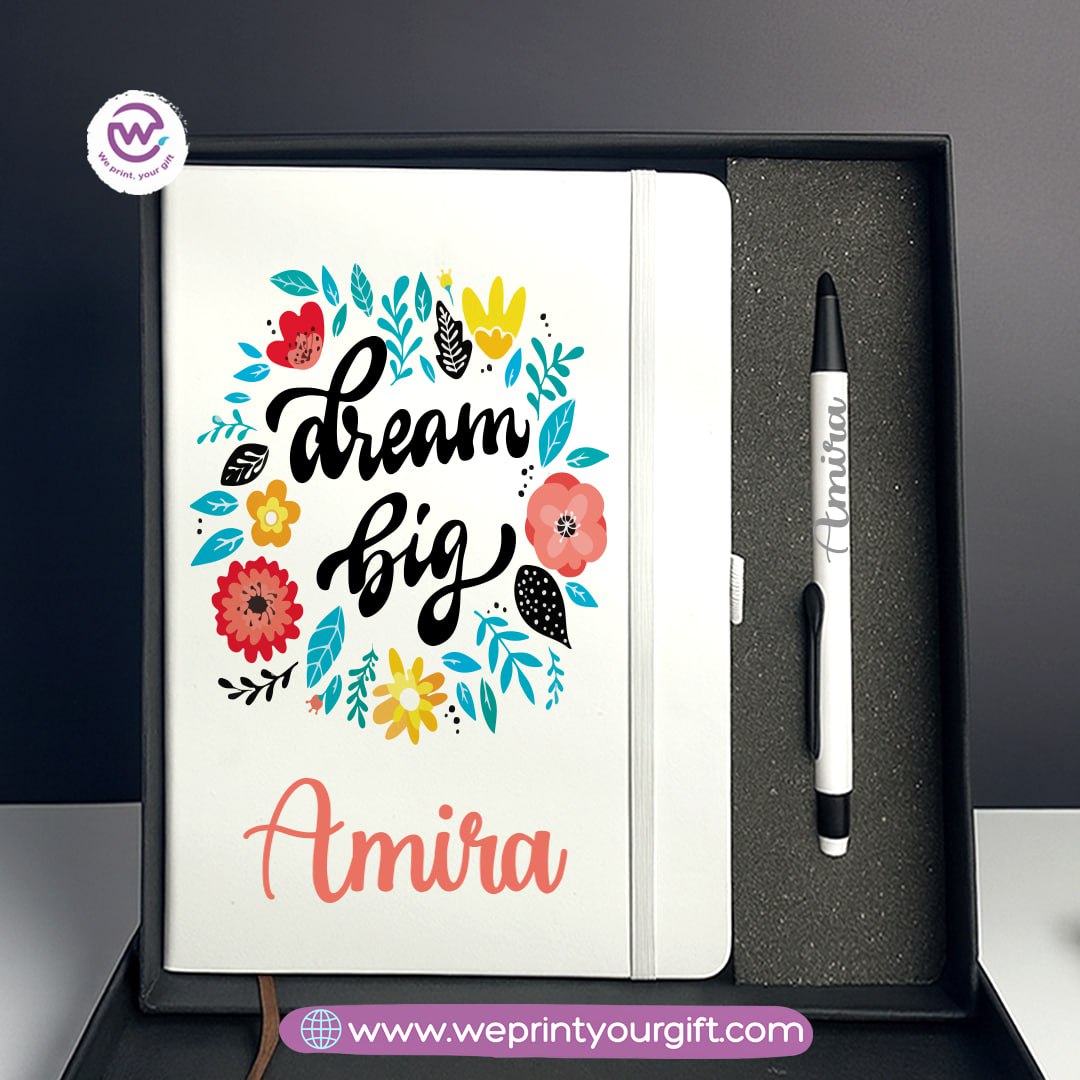 Inspiring Personalized Gift Box with Custom Notebook & Metal Pen