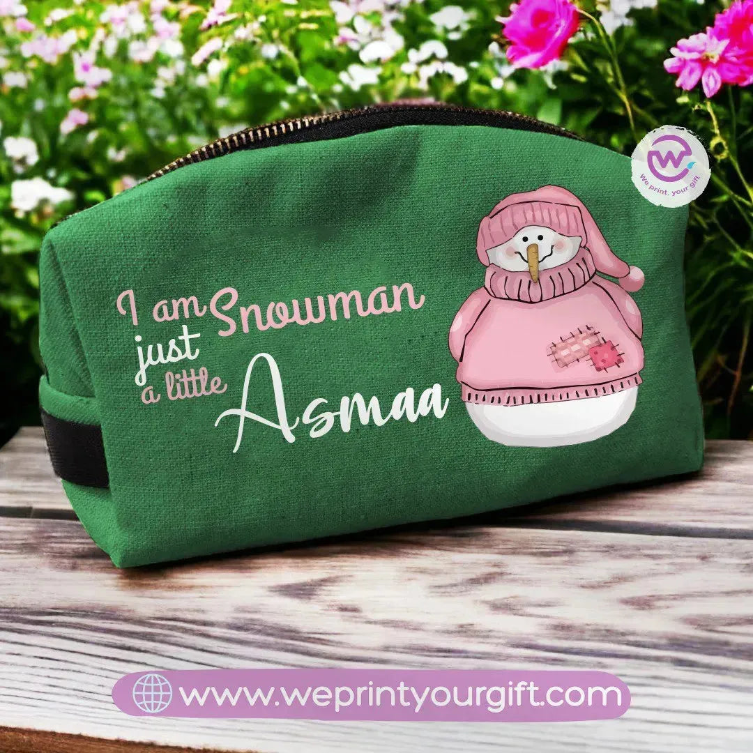 Fabric Boxy Pouch Makeup bag-Christmas Designs - WE PRINT