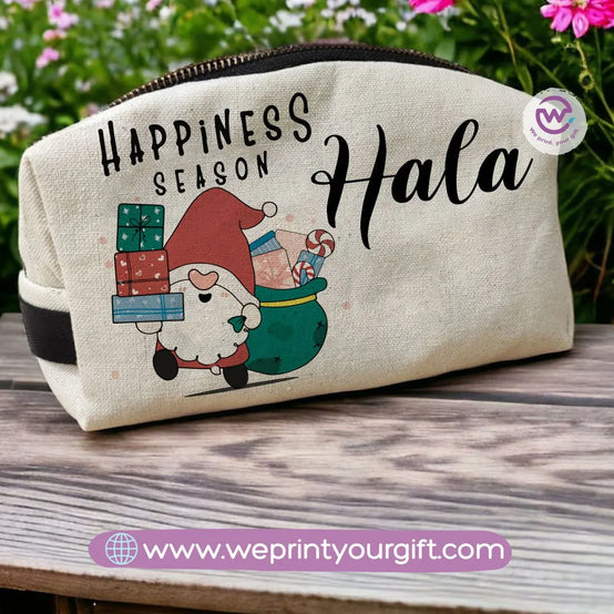 Fabric Boxy Pouch Makeup-Christmas names - WE PRINT