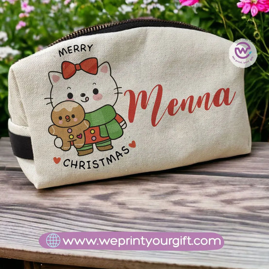 Fabric Boxy Pouch Makeup-Christmas names - WE PRINT