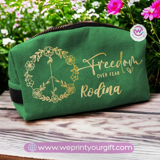 Fabric Boxy Pouch Makeup-English Quotes - WE PRINT