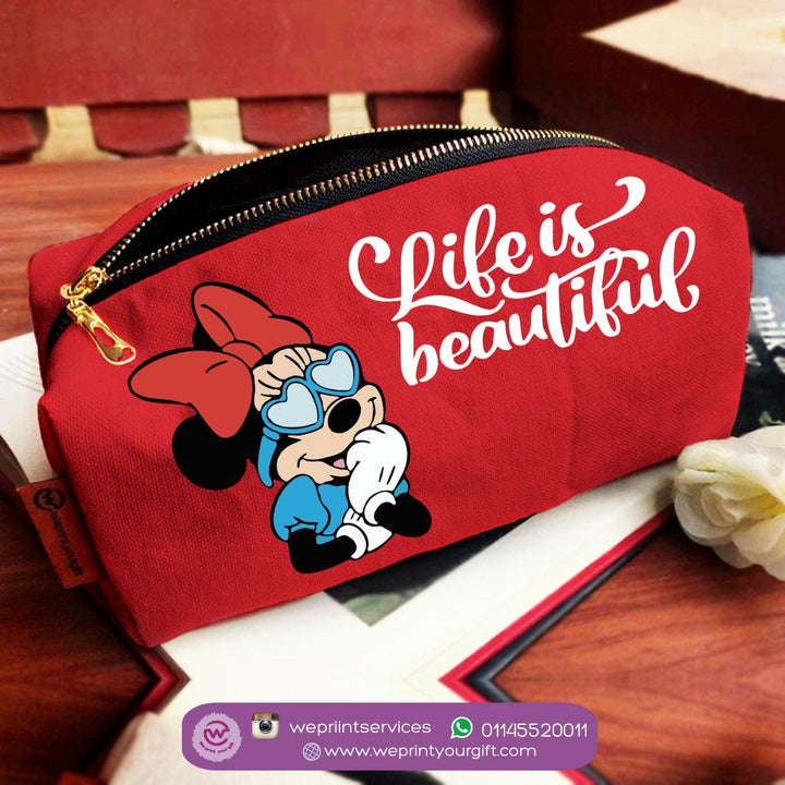 Fabric Boxy Pouch Makeup - Minnie Mouse - weprint.yourgift