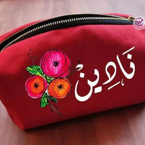 Fabric Boxy Pouch Makeup - Names-B - WE PRINT