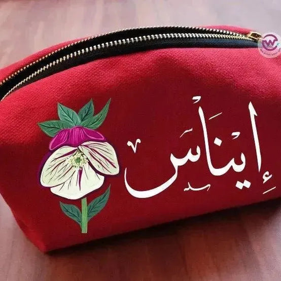 Fabric Boxy Pouch Makeup - Names-B - WE PRINT