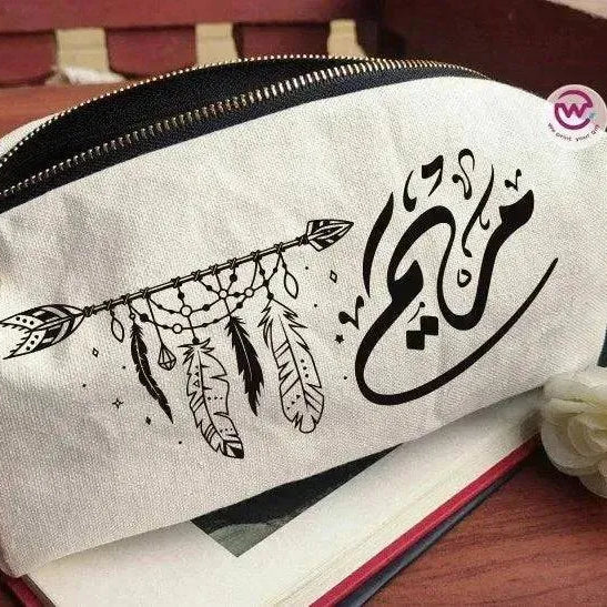 Fabric Boxy Pouch Makeup - Names - WE PRINT