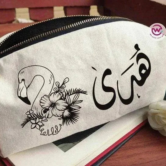 Fabric Boxy Pouch Makeup - Names - WE PRINT