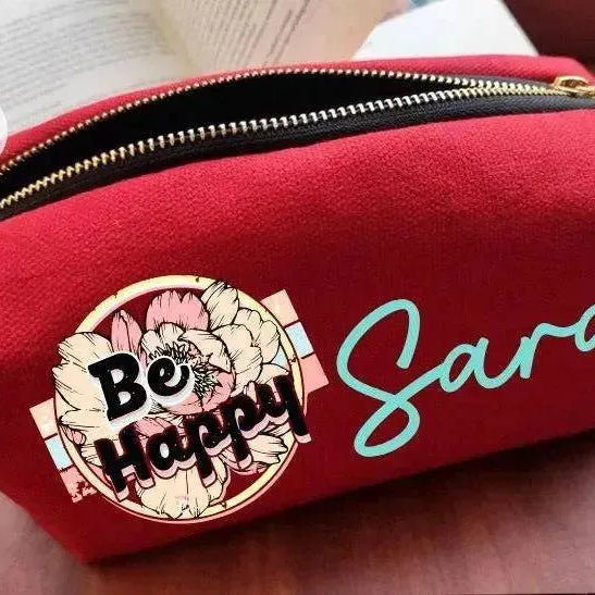 Fabric Boxy Pouch Makeup -Retro-B - WE PRINT