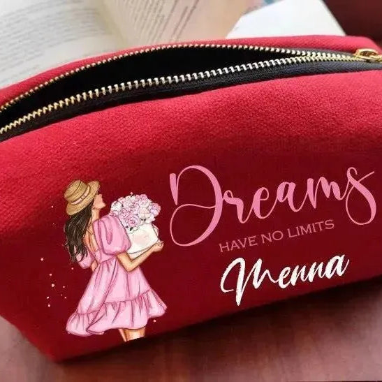 Fabric Boxy Pouch Makeup -Retro-B - WE PRINT