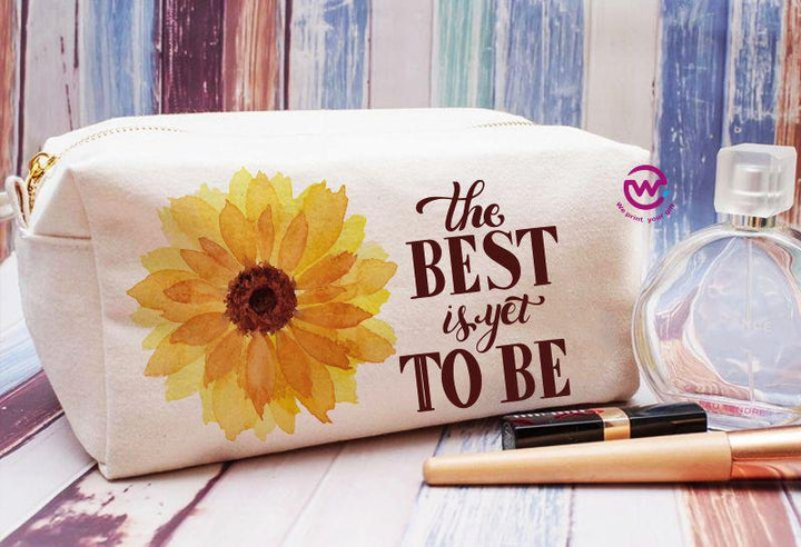 Fabric Boxy Pouch Makeup - Sunflower - weprint.yourgift