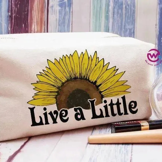 Fabric Boxy Pouch Makeup - Sunflower A - WE PRINT