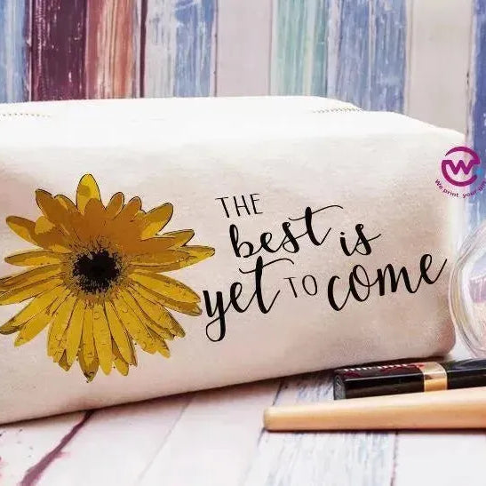Fabric Boxy Pouch Makeup - Sunflower A - WE PRINT