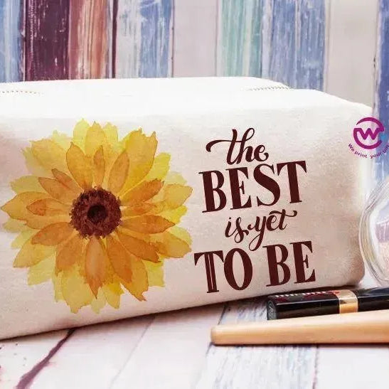 Fabric Boxy Pouch Makeup - Sunflower A - WE PRINT