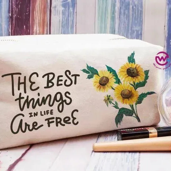 Fabric Boxy Pouch Makeup - Sunflower A - WE PRINT