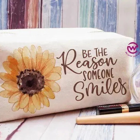 Fabric Boxy Pouch Makeup - Sunflower A - WE PRINT