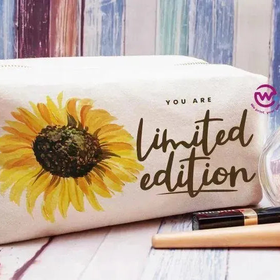 Fabric Boxy Pouch Makeup - Sunflower A - WE PRINT