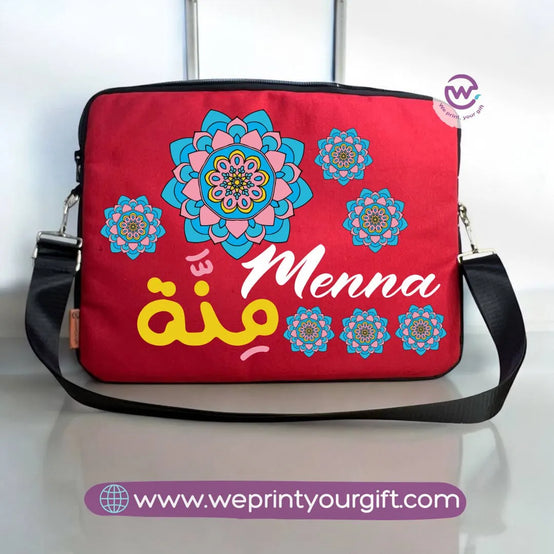 Fabric Laptop Sleeve- names mandala - WE PRINT