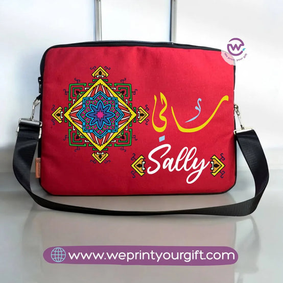Fabric Laptop Sleeve- names mandala - WE PRINT