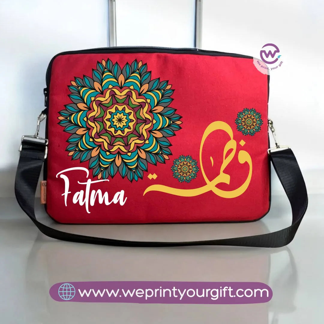 Fabric Laptop Sleeve- names mandala - WE PRINT