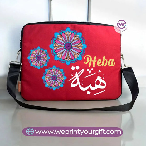 Fabric Laptop Sleeve- names mandala - WE PRINT