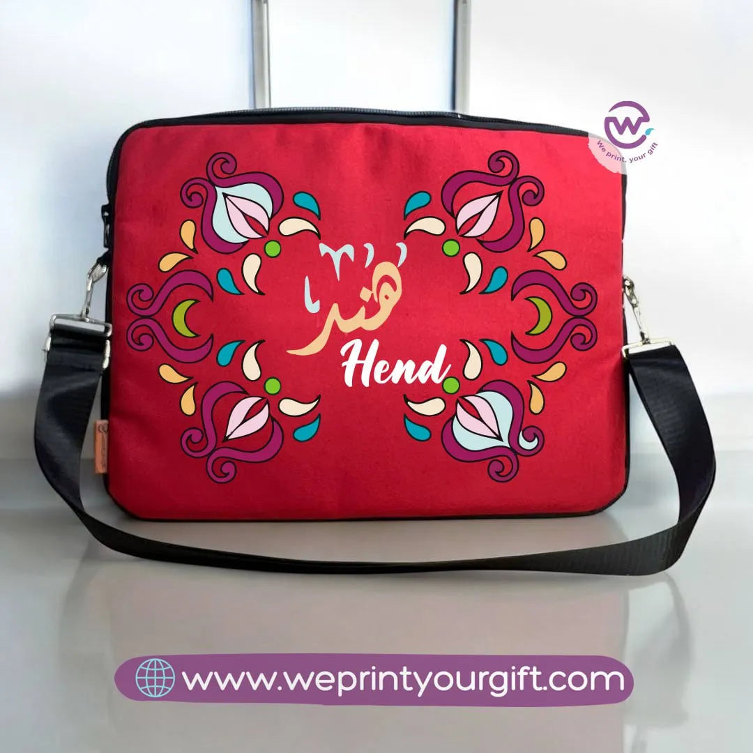Fabric Laptop Sleeve- names mandala - WE PRINT