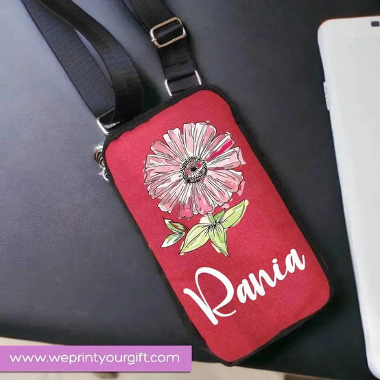 Fabric Mobile Cover -floral Names - WE PRINT