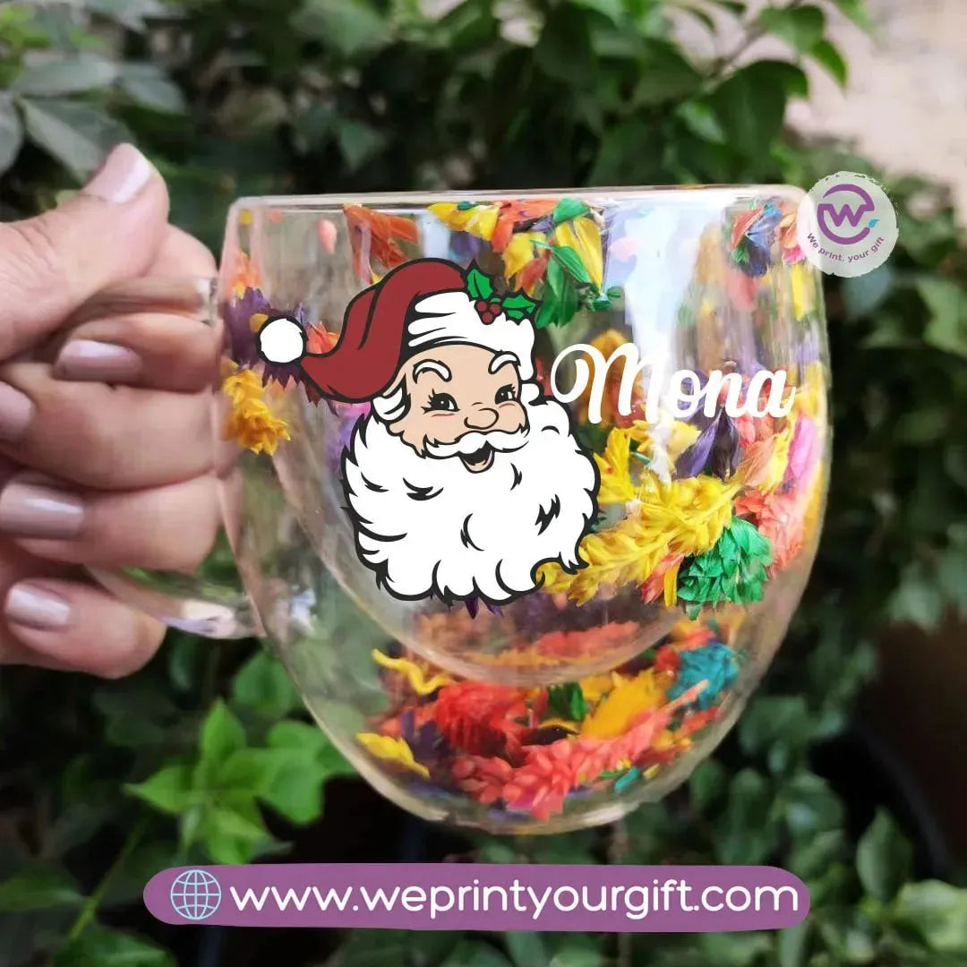 Floral Double Wall Mug-Christmas - WE PRINT