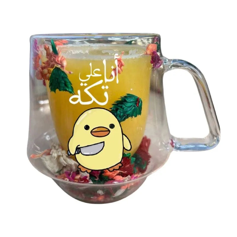 Floral double wall mug- Comic design - WE PRINT